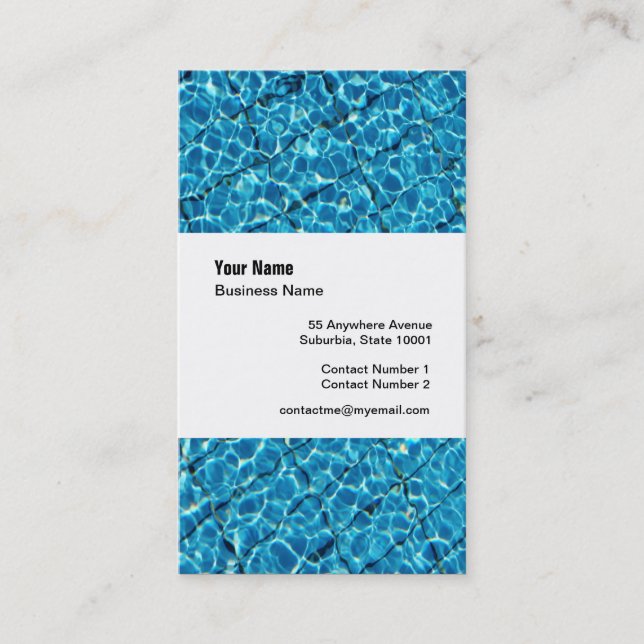 Swimming Pool Company Template Business Card (Front)