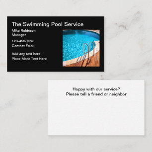 Swimming Pool Equipment And Maintence Business Card
