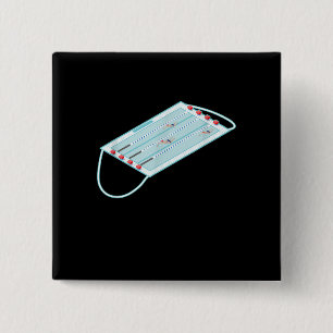 Swimming Pool Face Mask Masks Meme Gag T-Shirt 2 Inch Square Button