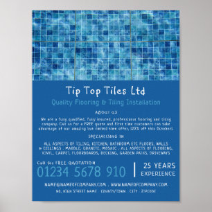 Swimming Pool, Floorer, Tile Installer Advertising Poster