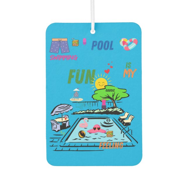 swimming pool Fun Air Freshener (Front)