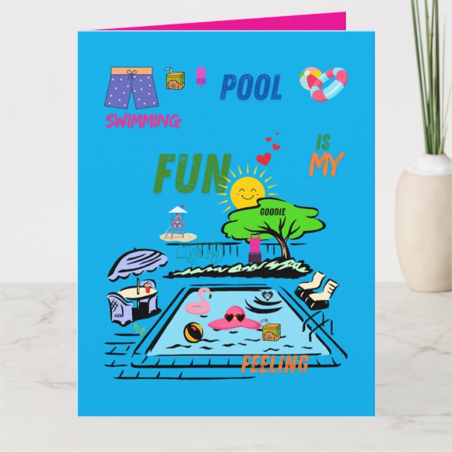 swimming pool Fun Card (Front)