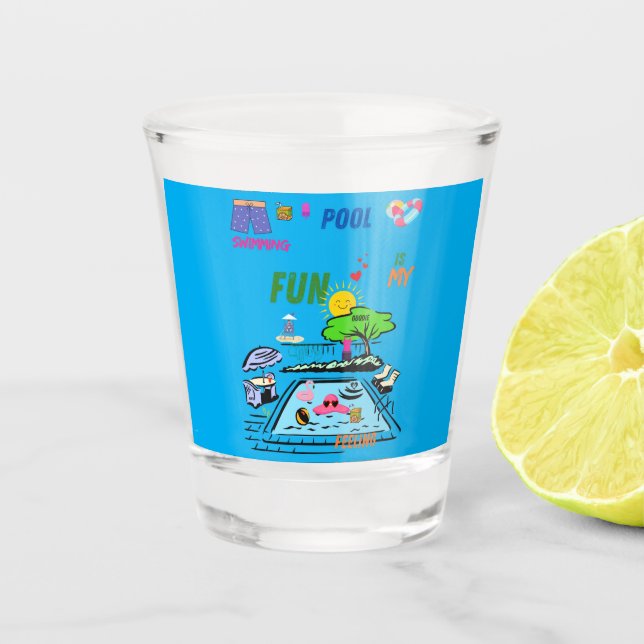 swimming pool Fun Shot Glass (Front)