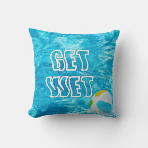 Swimming Pool Get Wet Throw Pillow