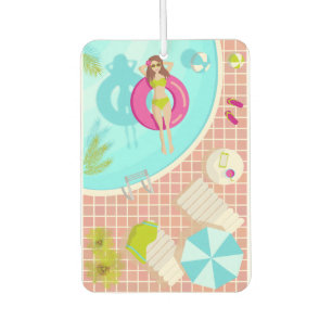 Swimming pool girl in bikini summer beach air freshener