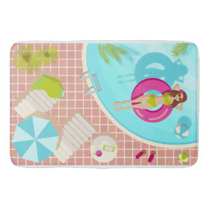 Swimming pool girl in bikini summer beach  bath mat