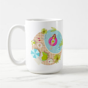Swimming pool girl in bikini summer beach  coffee mug