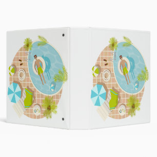Swimming pool guy on tropical summer beach vacay binder