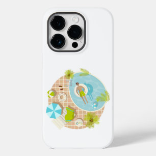 Swimming pool guy on tropical summer beach vacay Case-Mate iPhone 14 pro case