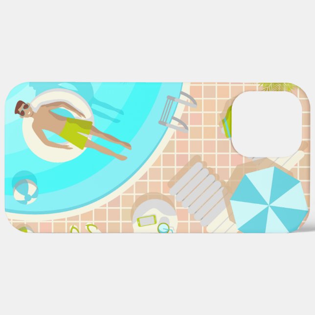 Swimming pool guy on tropical summer beach vacay Case-Mate iPhone case (Back (Horizontal))