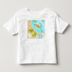 Swimming pool guy on tropical summer beach vacay toddler t-shirt