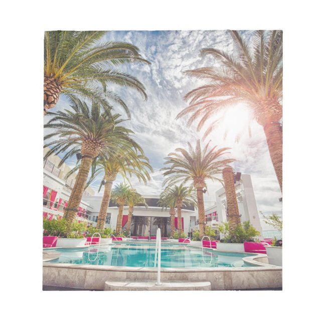 Swimming Pool Hotel Pool Summer Vacation Holiday Notepad (Front)
