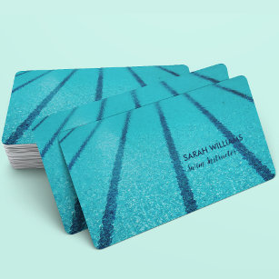 Swimming Pool Instructor Blue Lanes Swim Coach Business Card