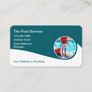 Swimming Pool Modern Business Cards