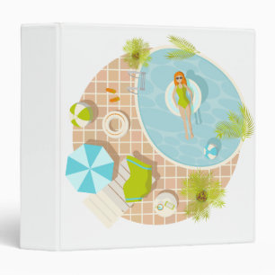 Swimming pool party girl in bikini summer beach  binder