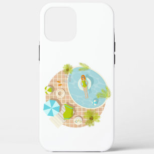 Swimming pool party girl in bikini summer beach iPhone 12 pro max case