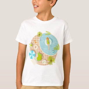 Swimming pool party girl in bikini summer beach  T-Shirt