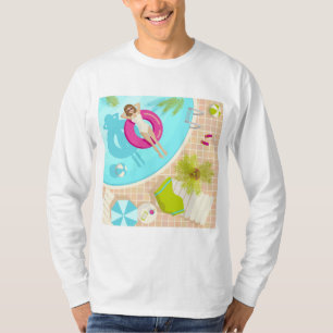 Swimming pool party girl in bikini summer beach T-Shirt