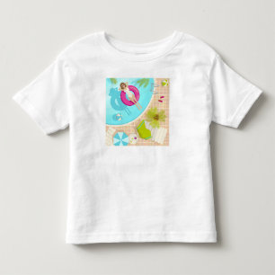 Swimming pool party girl in bikini summer beach toddler t-shirt