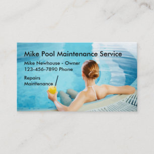 Swimming Pool Repair And Maintenance Business Card