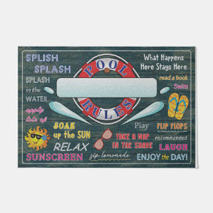 Swimming Pool Rules Customized Doormat