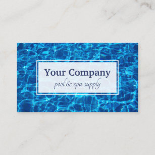 Swimming Pool Service Blue Water Ripple Business Card