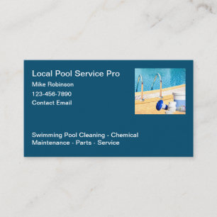 Swimming Pool Service Modern Business Cards