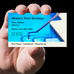 Swimming Pool Service Modern Design Business Card