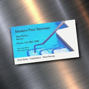 Swimming Pool Service Modern Magnetic Business Card