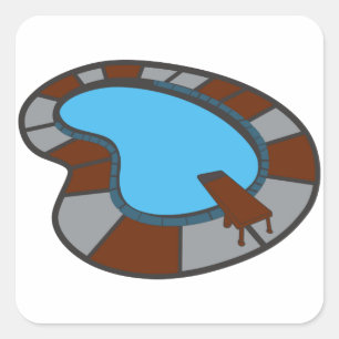 Swimming Pool Square Sticker