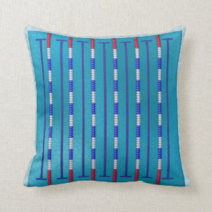 Swimming Pool Swimmer Throw Pillow