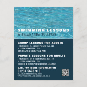 Swimming Pool, Swimming Lesson Advertising Flyer