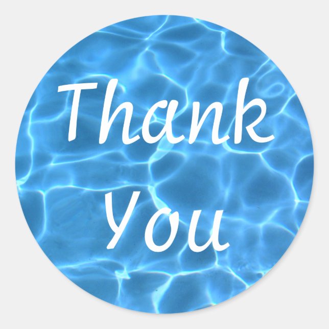 Swimming Pool Thank You Classic Round Sticker (Front)