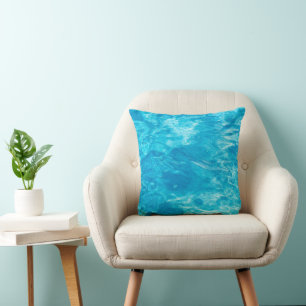 swimming pool water abstract throw pillow