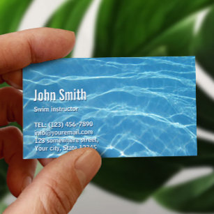 Swimming Pool Water Swim Instructor Business Card