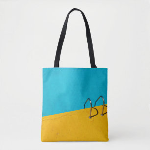 Swimming pool with stainless steel ladder tote bag