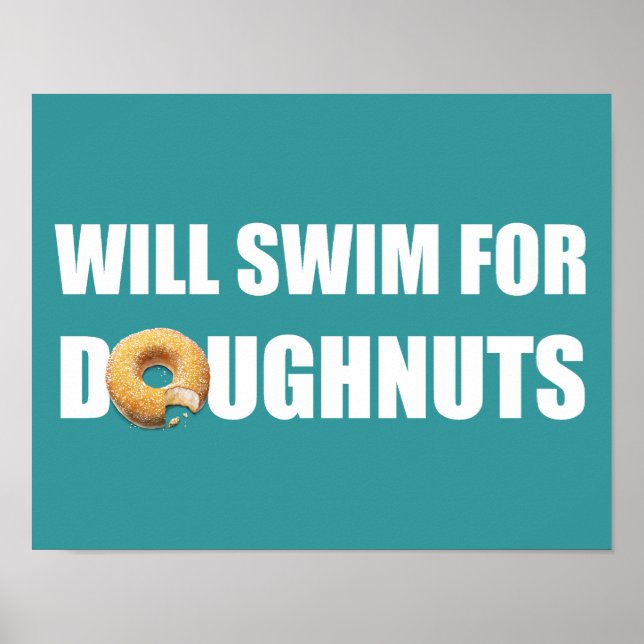 Swimming Poster, swim team, doughnuts Poster (Front)