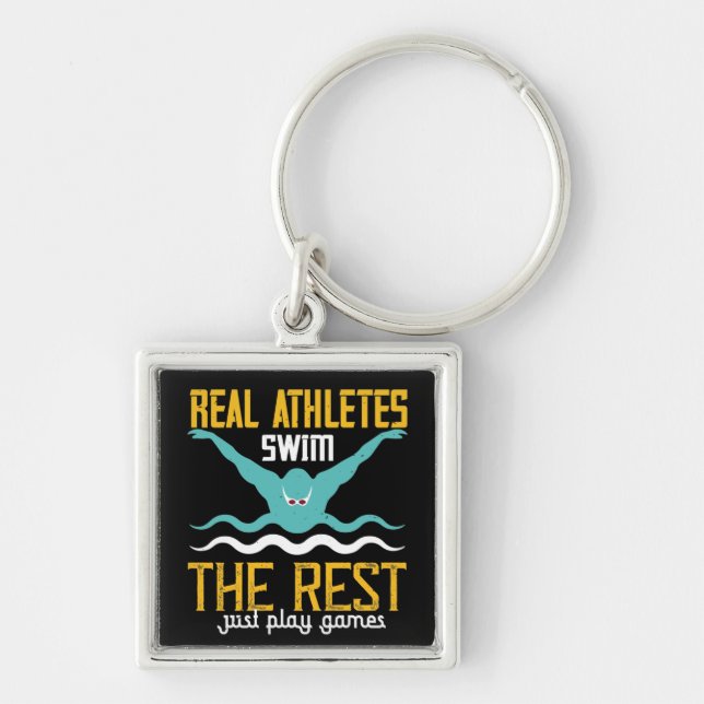 Swimming - Real athletes swim Keychain (Front)
