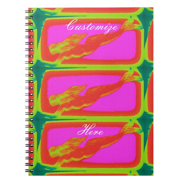 swimming red mermaid notebook (Front)
