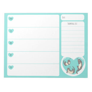 Swimming River Otter School Lunch Planner Notepad