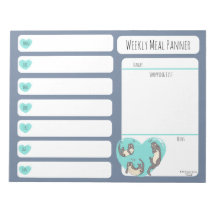 Swimming River Otter Weekly Meal planner notepad