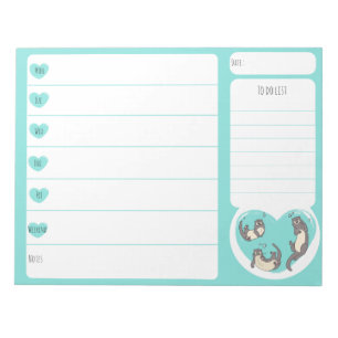 Swimming River Otter Weekly Planner Notepad