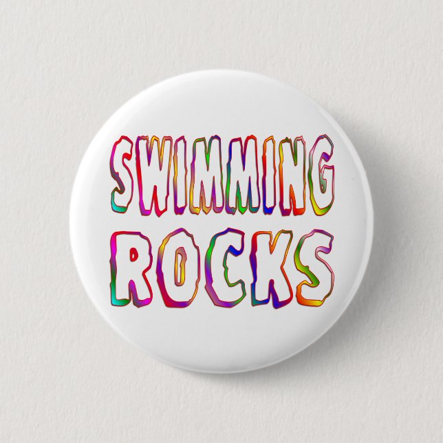 Swimming Rocks 2 Inch Round Button (Front)