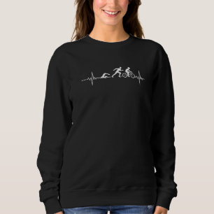 Swimming Running Biking Triathlon Heartbeat Life L Sweatshirt