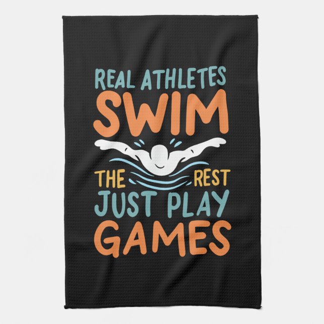 Swimming Saying Kitchen Towel (Vertical)