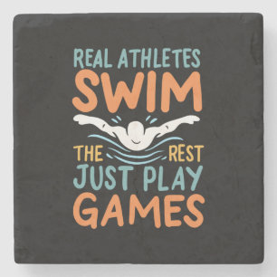 Swimming Saying Stone Coaster
