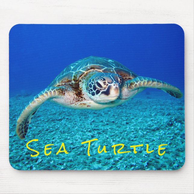 Swimming Sea Turtle Mouse Pad (Front)