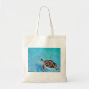 Swimming Sea Turtle Painting Tote Bag