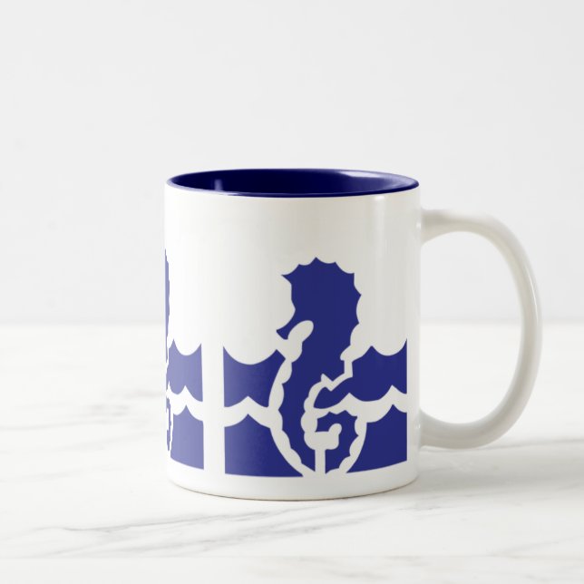 Swimming Seahorse Seashore Mug (Right)