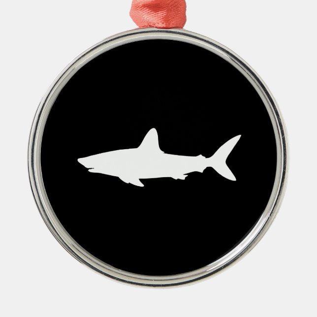 Swimming Shark Metal Ornament (Front)